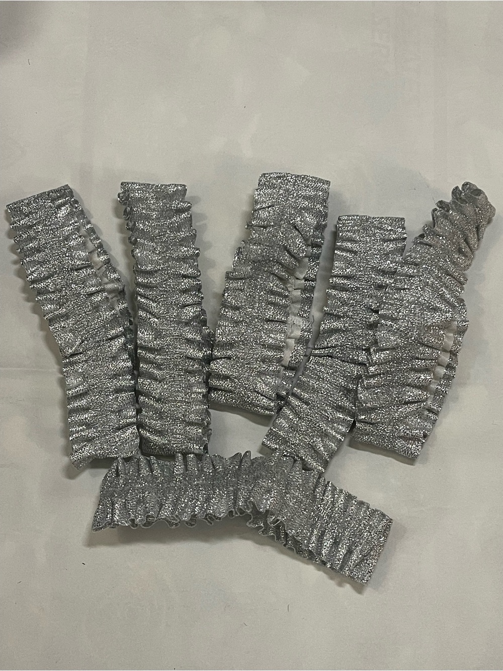 Silver Metallic garters for homecoming mum- Set of 6
